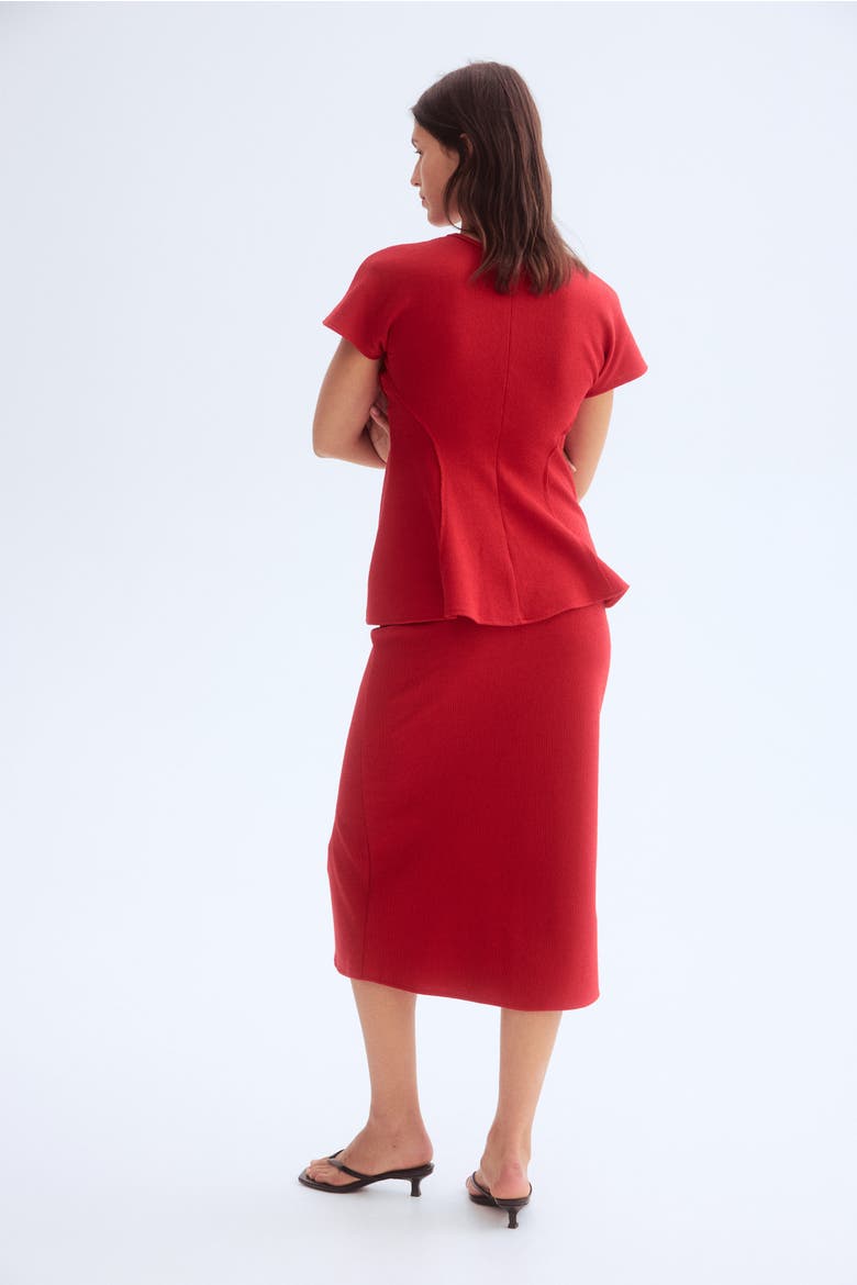 Fine-knit Skirt, Alternate, color, Bright red