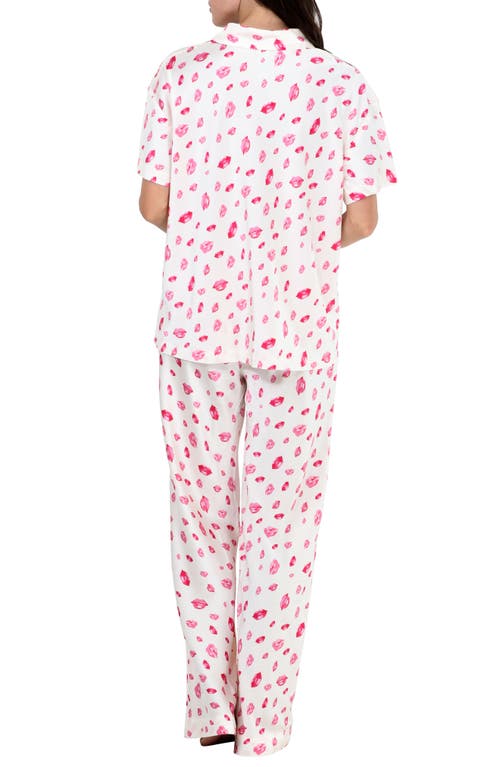 HONEYDEW HONEYDEW SUNDAY REST PRINT SHORT SLEEVE SATIN PAJAMAS
