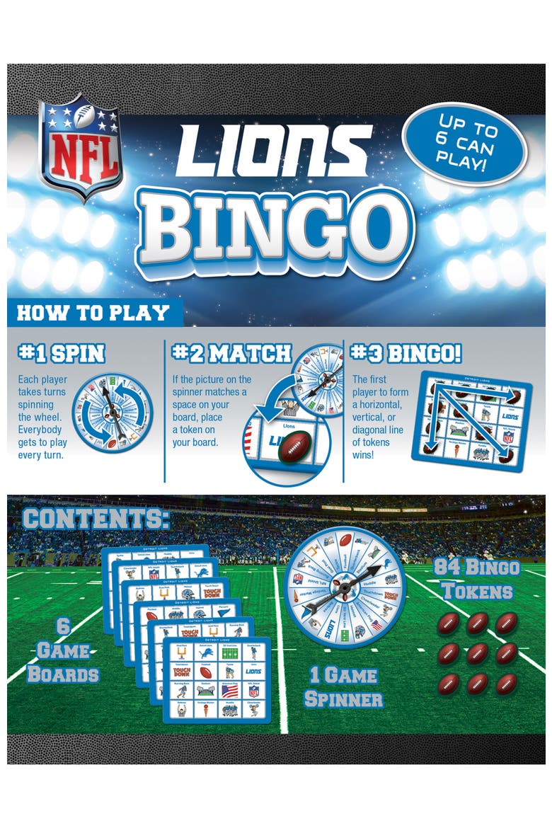 Detroit Lions NFL Bingo Game, Alternate, color, Multicolor