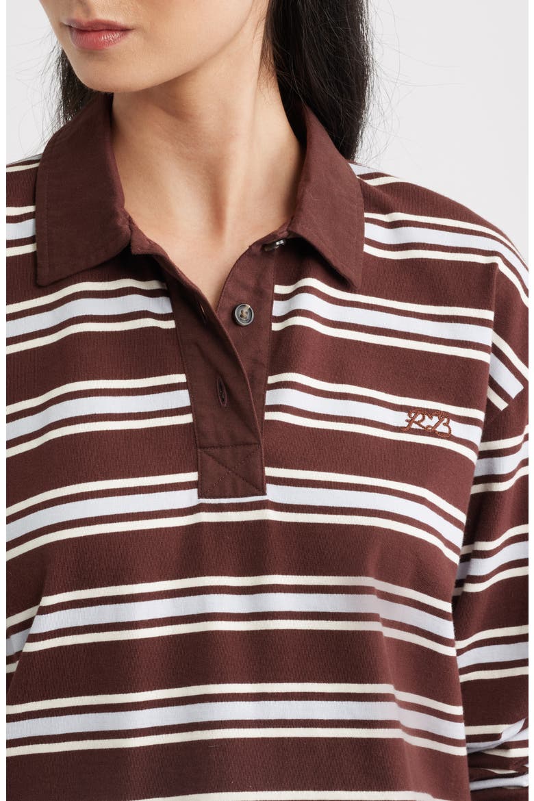 Stripe Cotton Rugby Shirt, Alternate, color, BRWMT