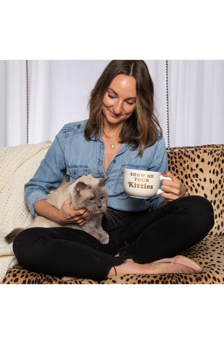 Totalee Gift Show Me Kitties Cappuccino Mug Ceramic White 24 oz, Alternate, color, White