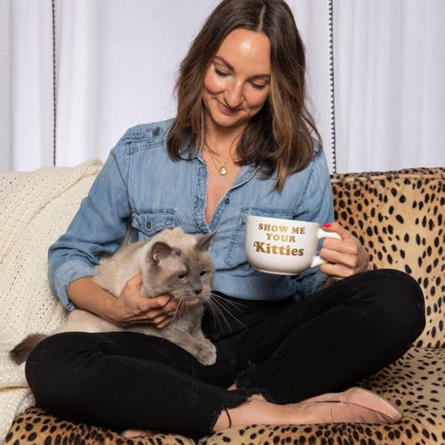 Totalee Gift Show Me Kitties Cappuccino Mug Ceramic White 24 oz In White