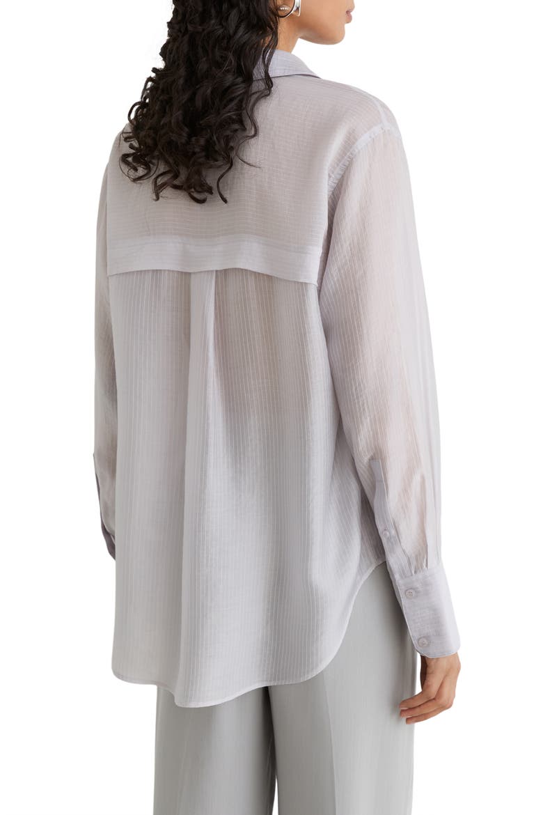 Ally Long Sleeve Button Shirt, Alternate, color, BLUE