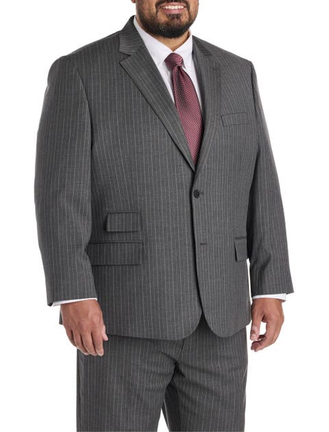 Big & Tall Jacket Relaxer Pinstripe Suit Jacket