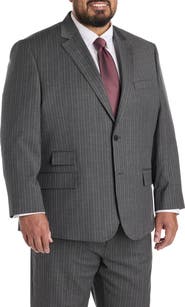 Oak Hill by DXL Big & Tall Jacket Relaxer Pinstripe Suit Jacket