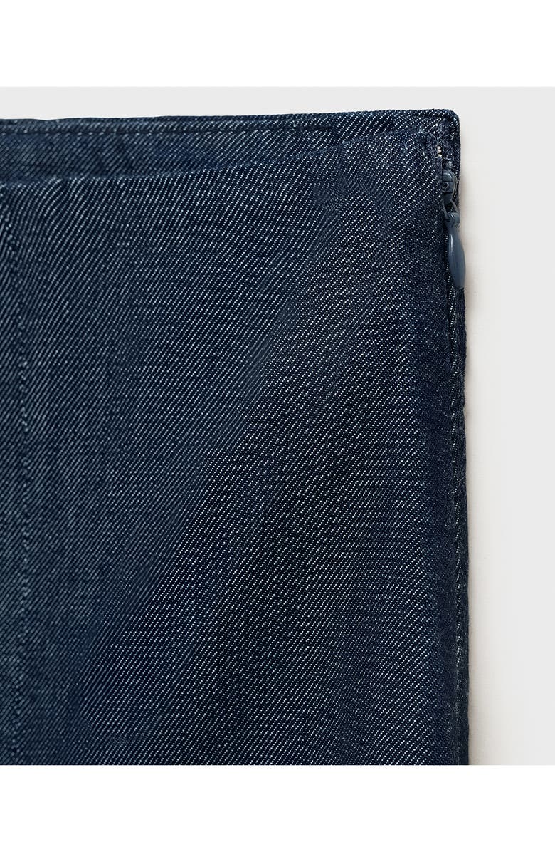 MANGO Pleated A-Line Denim Skirt, Alternate, color, Open Blue