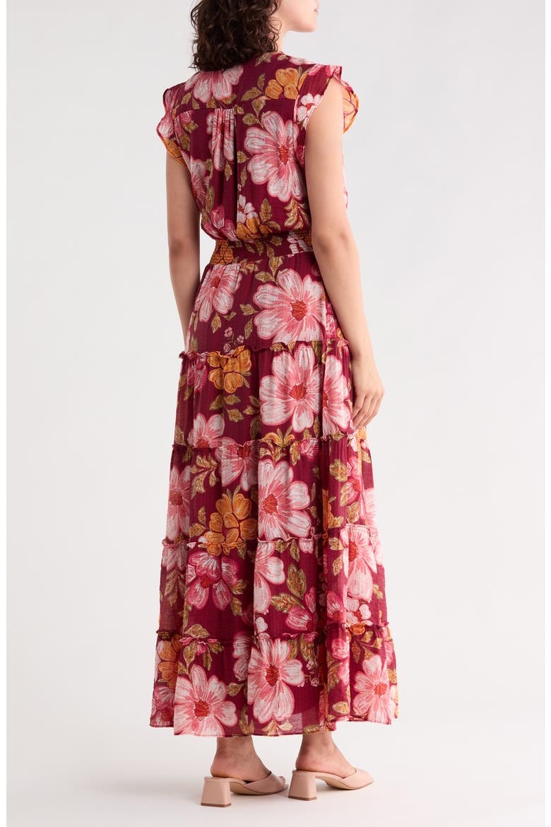 Tiered Maxi Dress, Alternate, color, PINK MULTI
