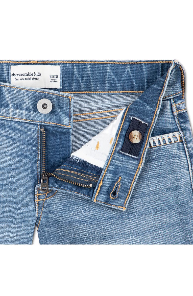 abercrombie kids Kids' Whipstitch Detail Denim Cutoff Shorts, Alternate, color, Shore Stitch