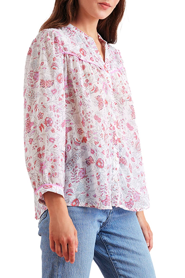 Anna Floral Button up Blouse, Alternate, color, Sundrenched Garden