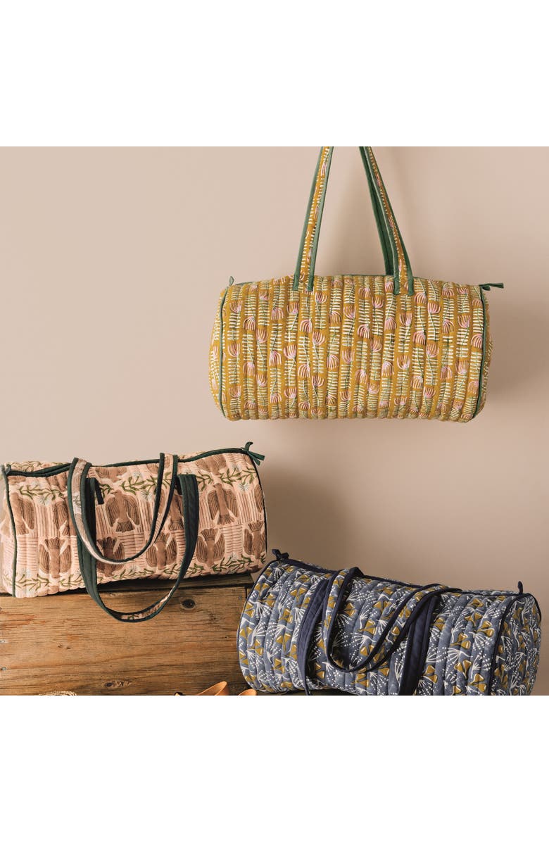 Danica Brands Venus Block Print Weekender Bag, Alternate, color, Yellow