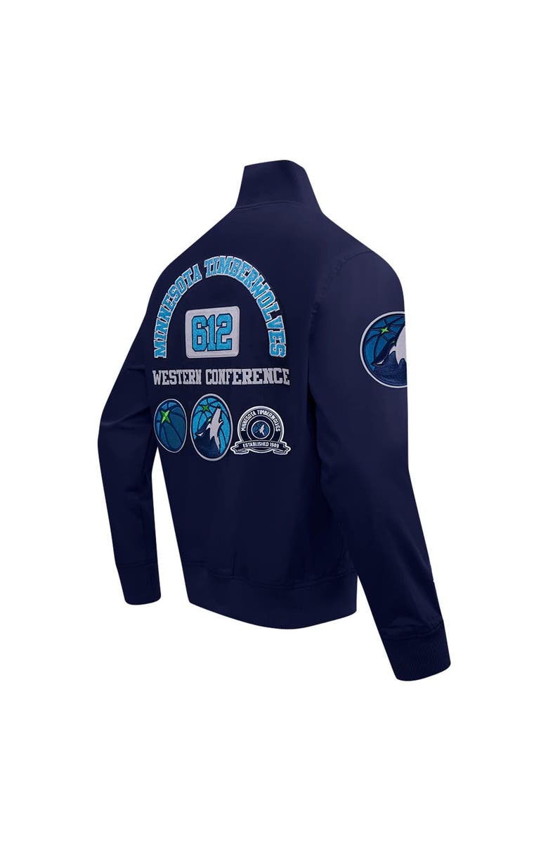 PRO STANDARD Men's Pro Standard Navy Minnesota Timberwolves Area Code Twill Full-Zip Jacket, Alternate, color, Navy