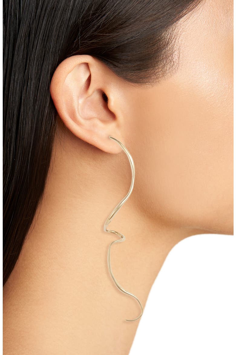 Boa Mismatched Earrings, Alternate, color, BRONZE