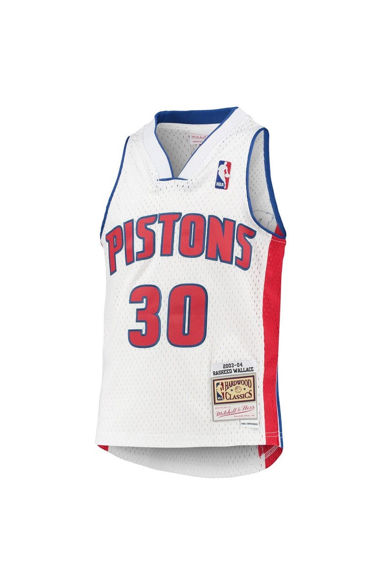 Mitchell & Ness Youth Mitchell & Ness Rasheed Wallace White Detroit Pistons 2003/04 Hardwood Classics Swingman Jersey, Alternate, color, White