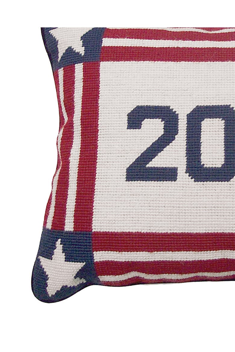 Two Thousand Needlepoint Accent Throw Pillow, Alternate, color, Blue