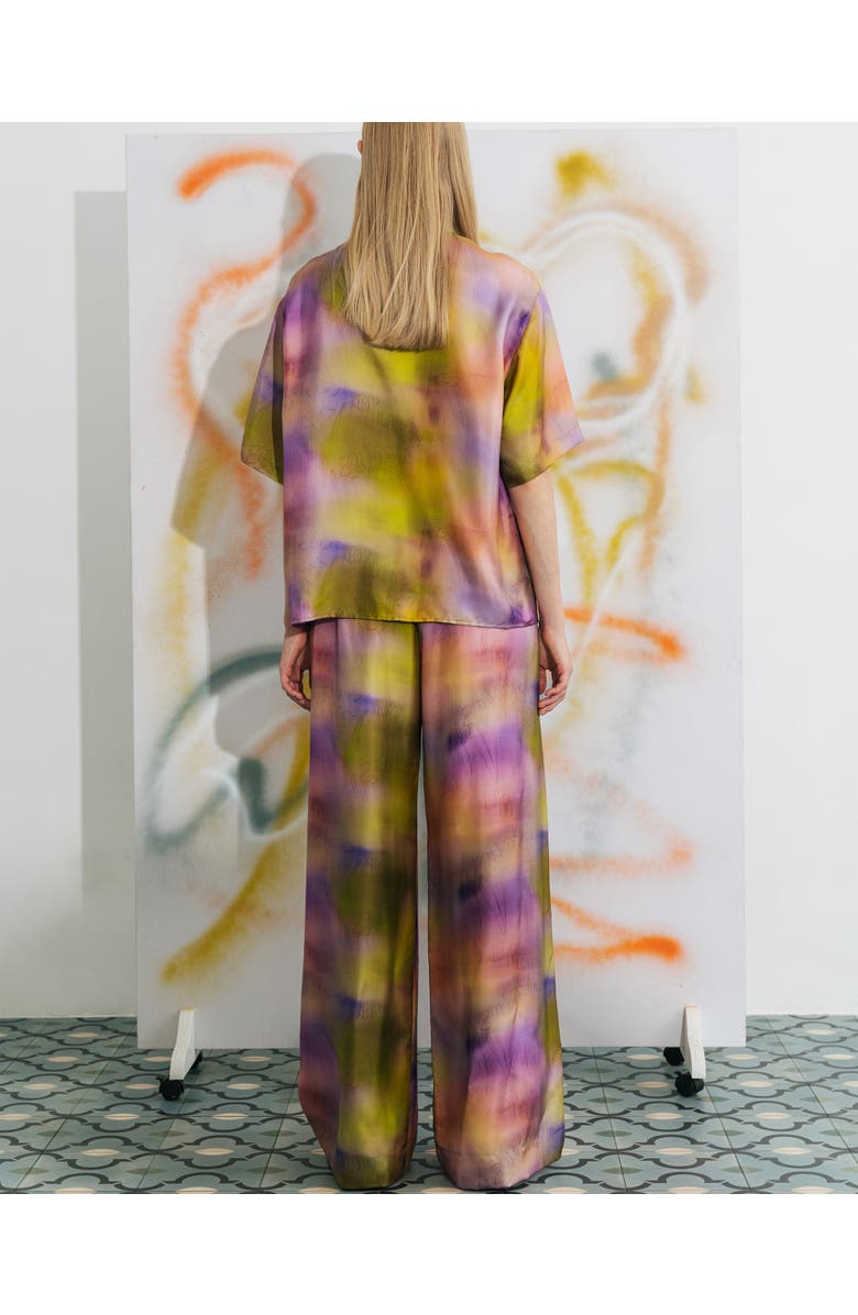 Lost Pattern NYC "Brooklyn" Silk Wide Leg Palazzo Pants, Alternate, color, Pink