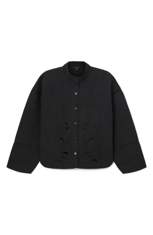 Allsaints Clary Quilted Shacket In Black