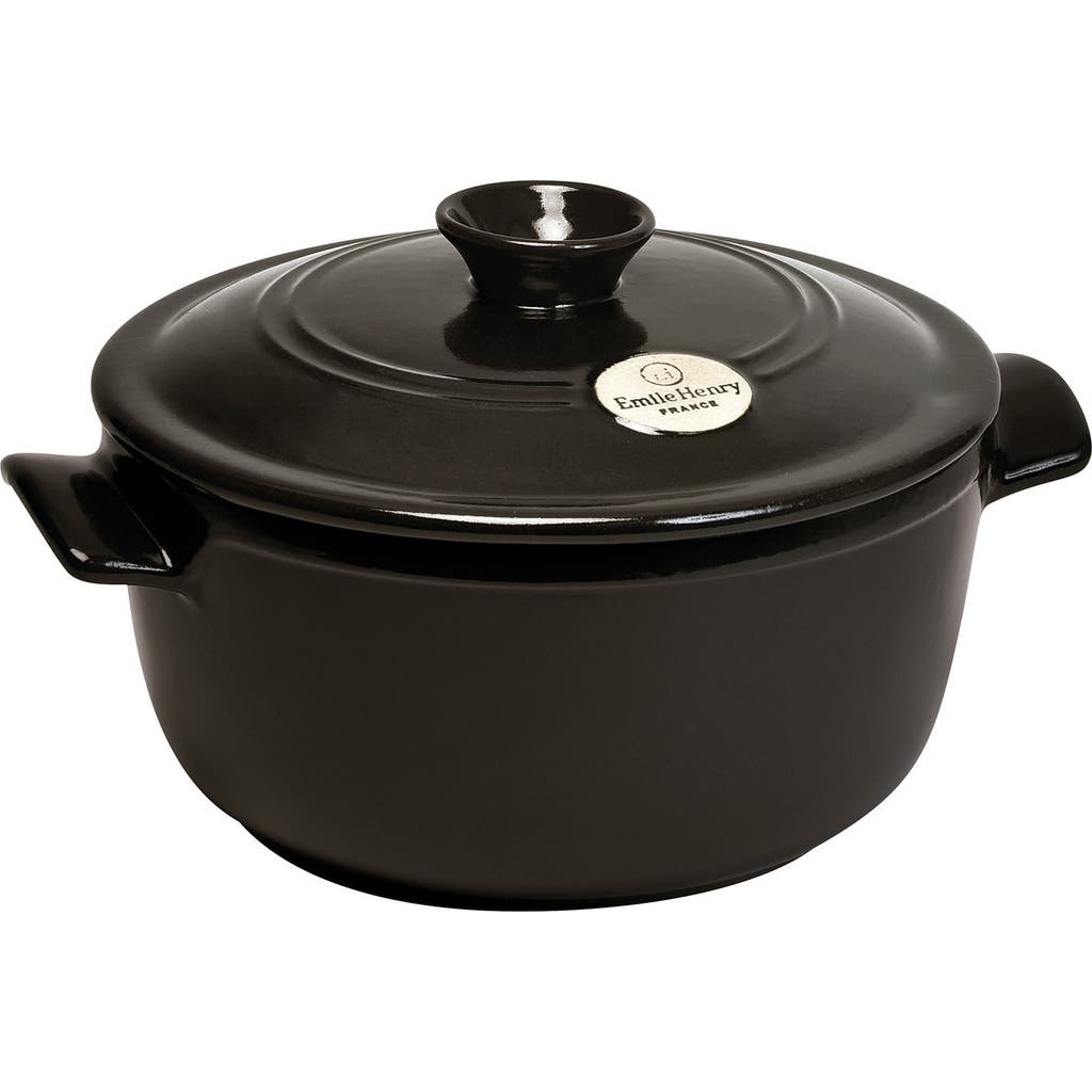 Emile Henry Flame Round Stewpot Dutch Oven, 2.6 Quart In Charcoal