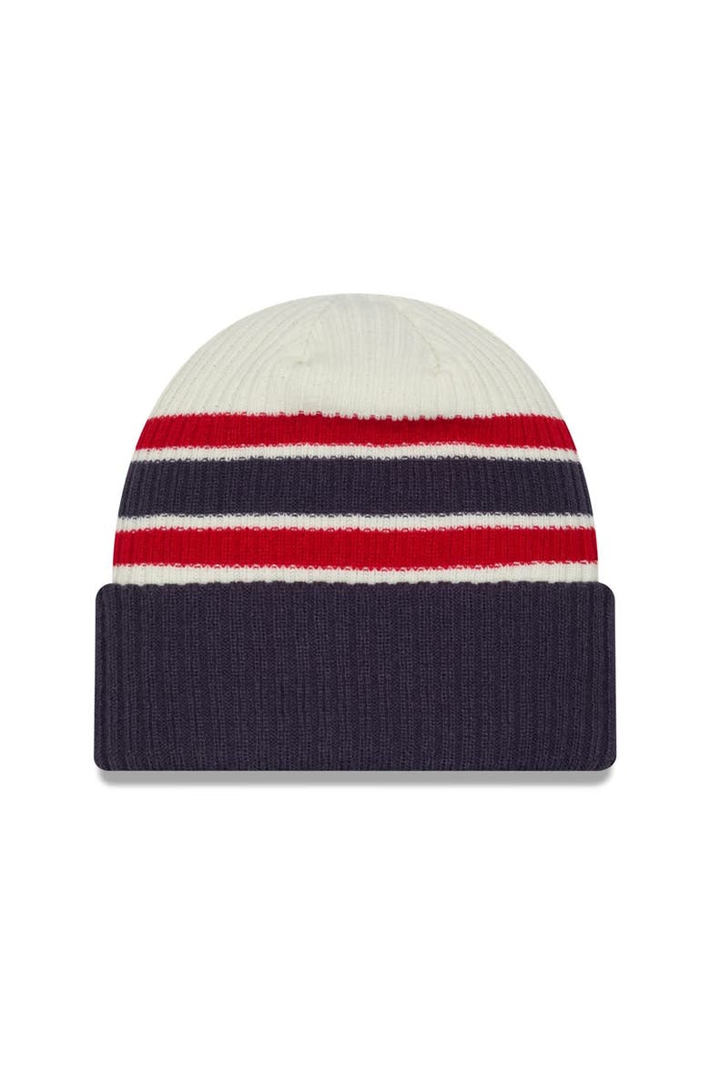 Men's New Era  Cream/Navy Montreal Canadiens Vintage Cuffed Knit Hat, Alternate, color, Cream