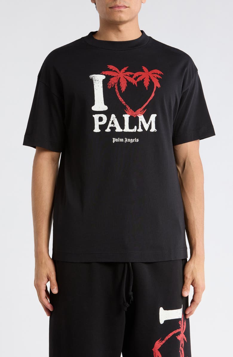 Palm Angels I Heart Palm Logo Graphic Cotton T-Shirt, Main, color, 