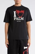 Palm Angels I Heart Palm Logo Graphic Cotton T-Shirt