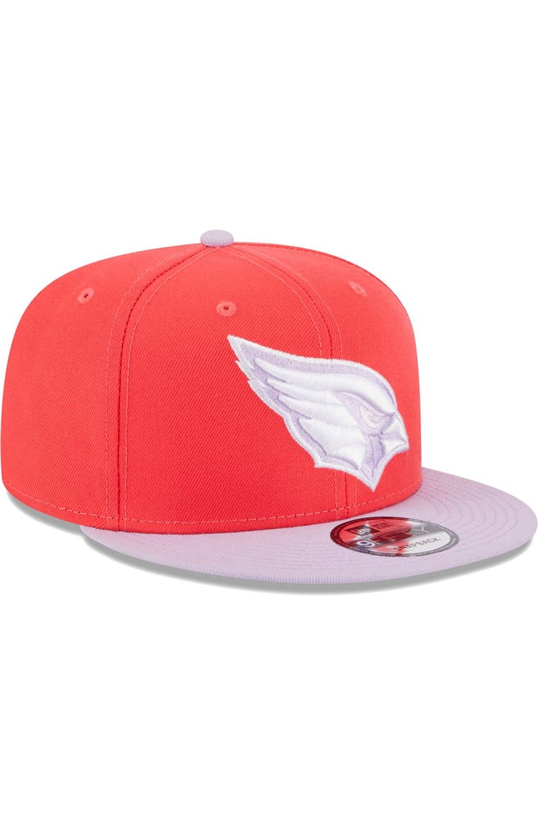 New Era Men's New Era Red/Lavender Arizona Cardinals Two-Tone Color Pack 9FIFTY Snapback Hat, Alternate, color, Red