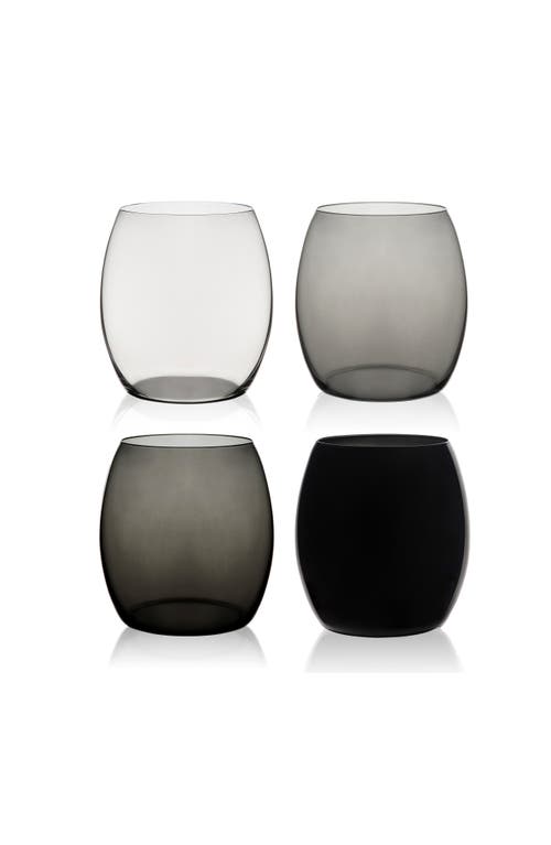 Caskata Les Nuages Gray Tumblers Set Of 4 In Multi