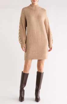SUNDAY EDITION Mock Neck Long Sleeve Sweater Dress