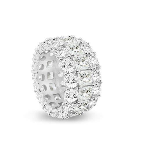 Anna Zuckerman Unforgettable 3 Row Eternity Ring In G/h Color Crystalline