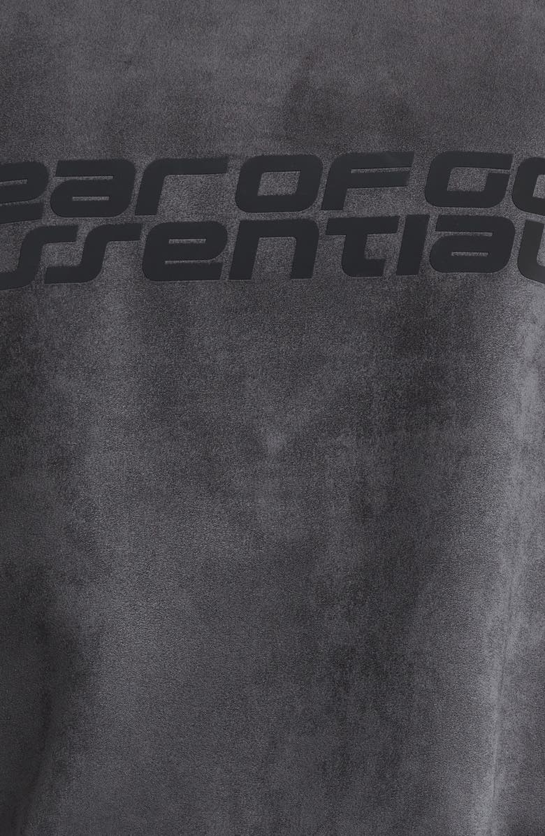 Fear of God Essentials Modern Sueded Fleece Logo Graphic Sweatshirt, Alternate, color, Iron Grey