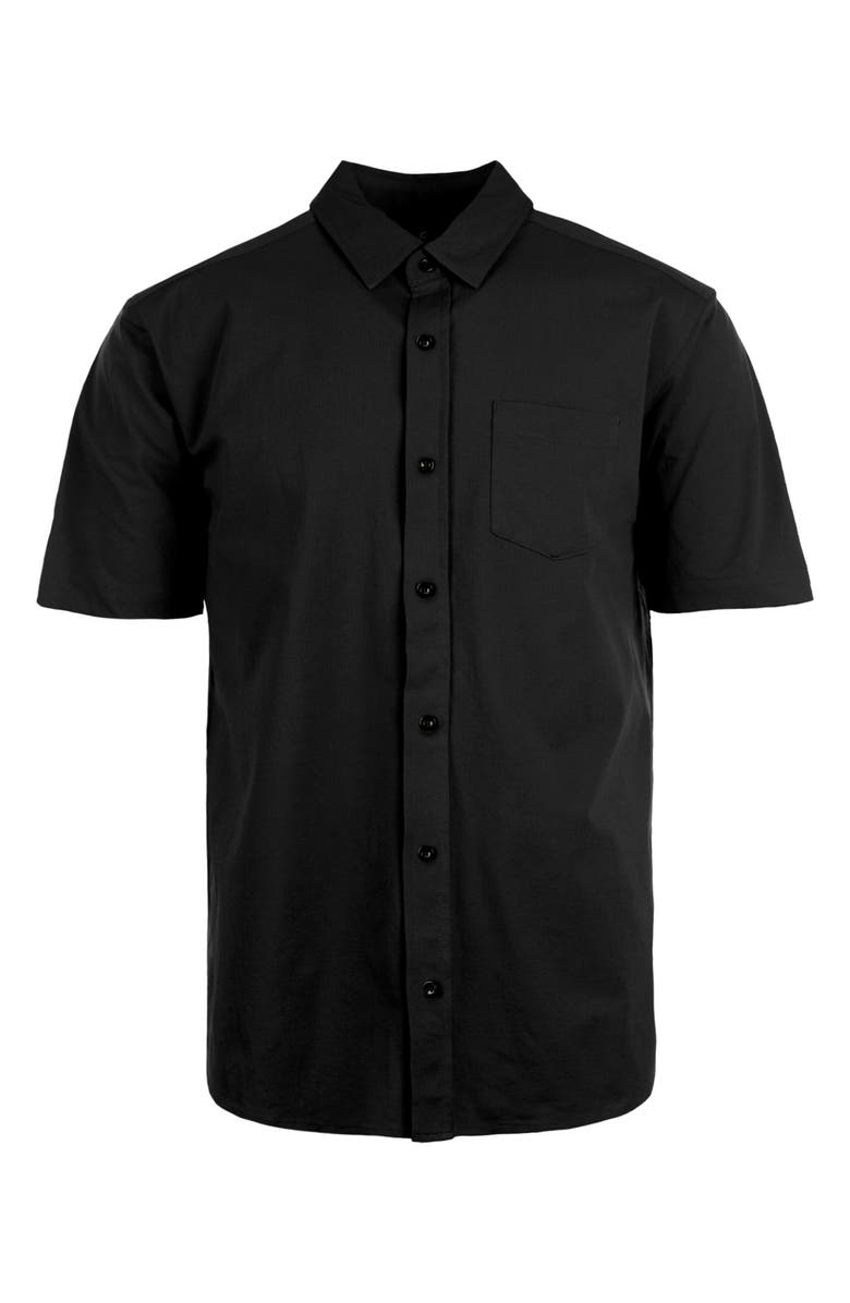 BURNSIDE Short Sleeve Button-Up Shirt, Main, color, Black