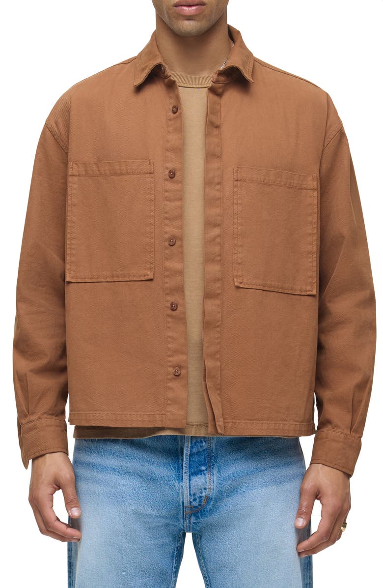 Hudson Jeans Relaxed Long Sleeve Button-Up Shirt, Main, color, Vintage Toffee