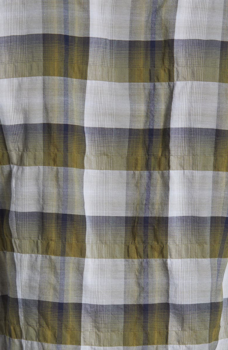 John Varvatos Ross Slim Fit Plaid Button-Up Shirt, Alternate, color, Bottle Green