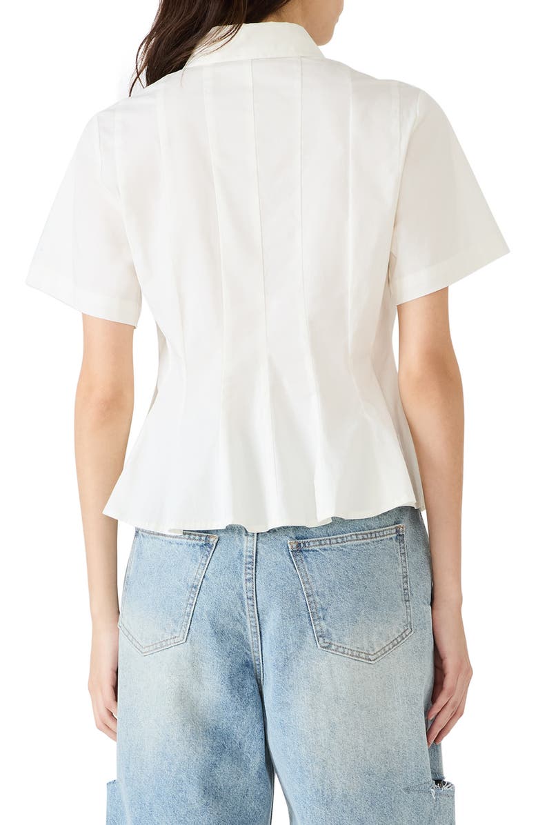 Steve Madden Porter Pleat Button-Up Shirt, Alternate, color, White
