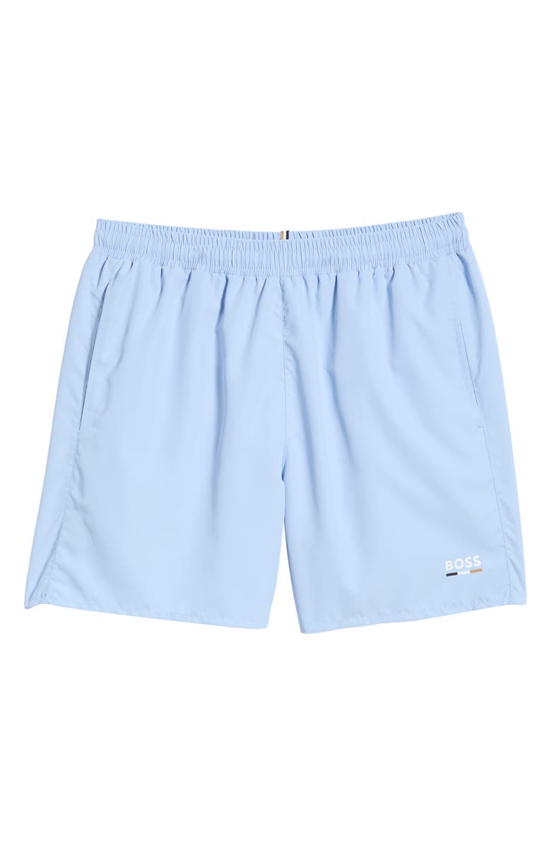 BOSS Swordfish Swim Trunks, Main, color, Light/ Pastel Blue