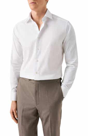 Contemporary Fit Solid Cotton Dress Shirt