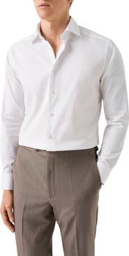 Eton Contemporary Fit Solid Cotton Dress Shirt