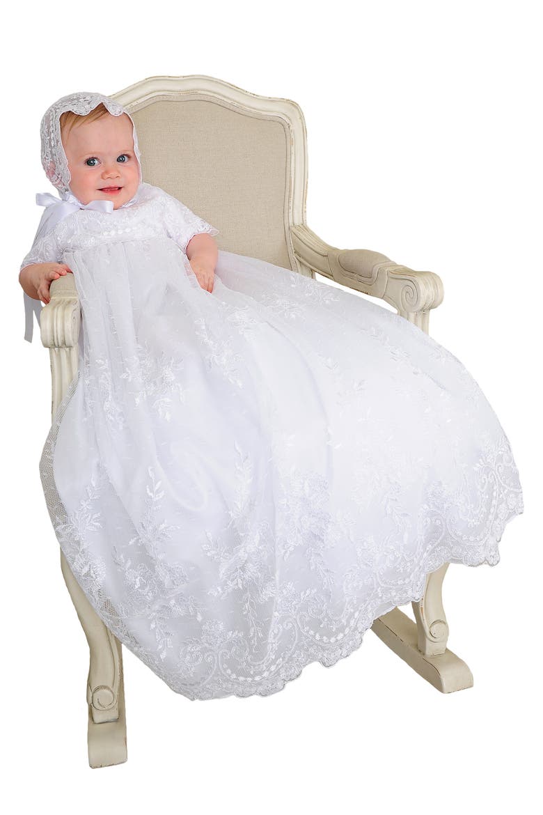 Christening Gown, Shawl, Slip & Bonnet Set, Alternate, color, WHITE