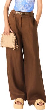 maje Linen-blend trousers