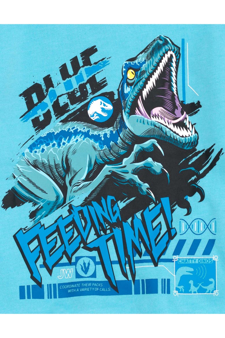 Jurassic Park Fleece Hoodie, Alternate, color, Blue Raptor Cyan