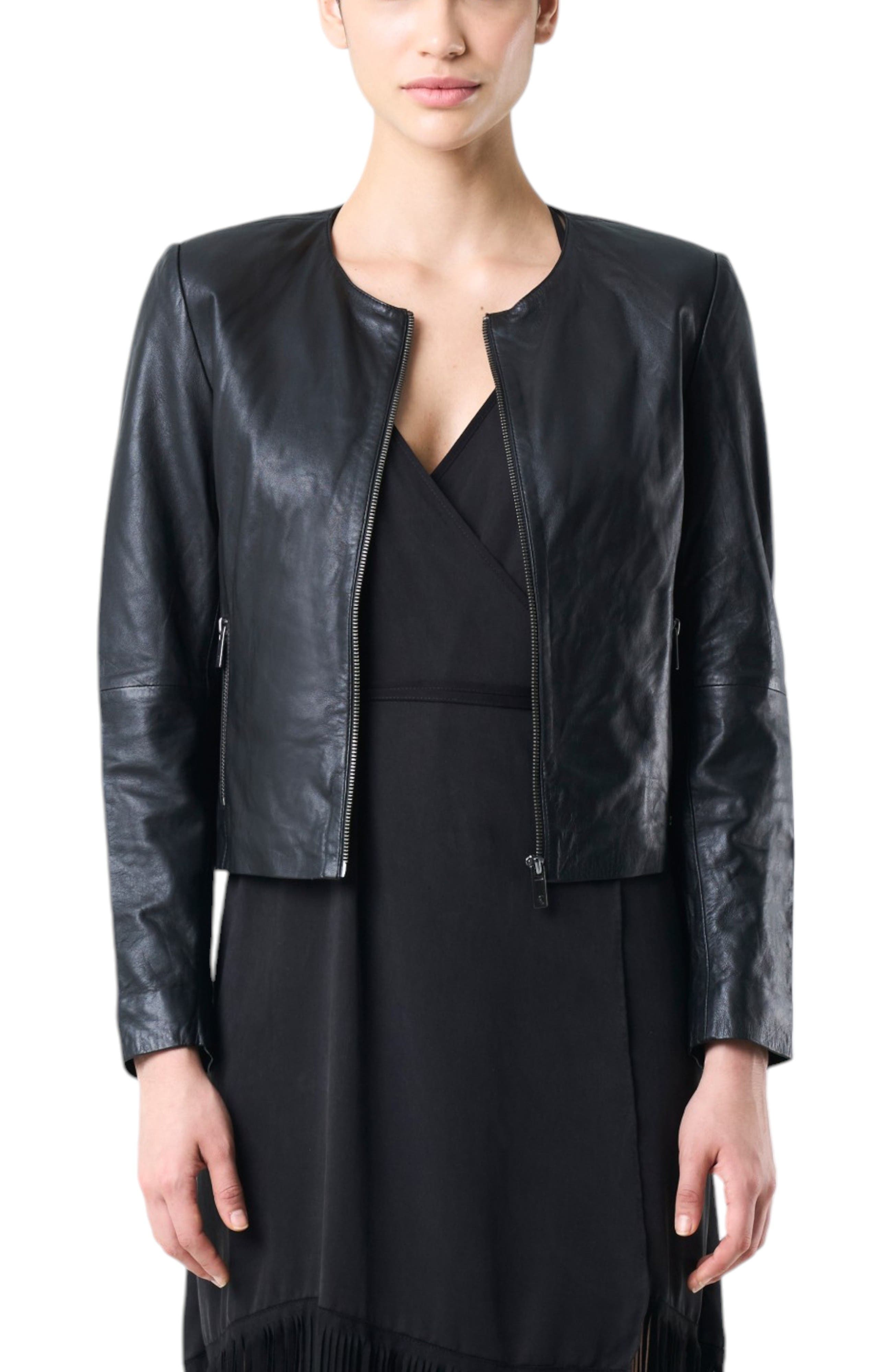 Rider leather jacket for women