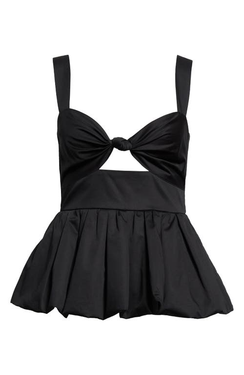 Cara Cara Claribelle Cutout Cotton-blend Poplin Mini Dress In Black