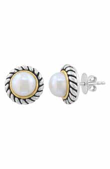 EFFY Two-Tone Freshwater Pearl Stud Earrings