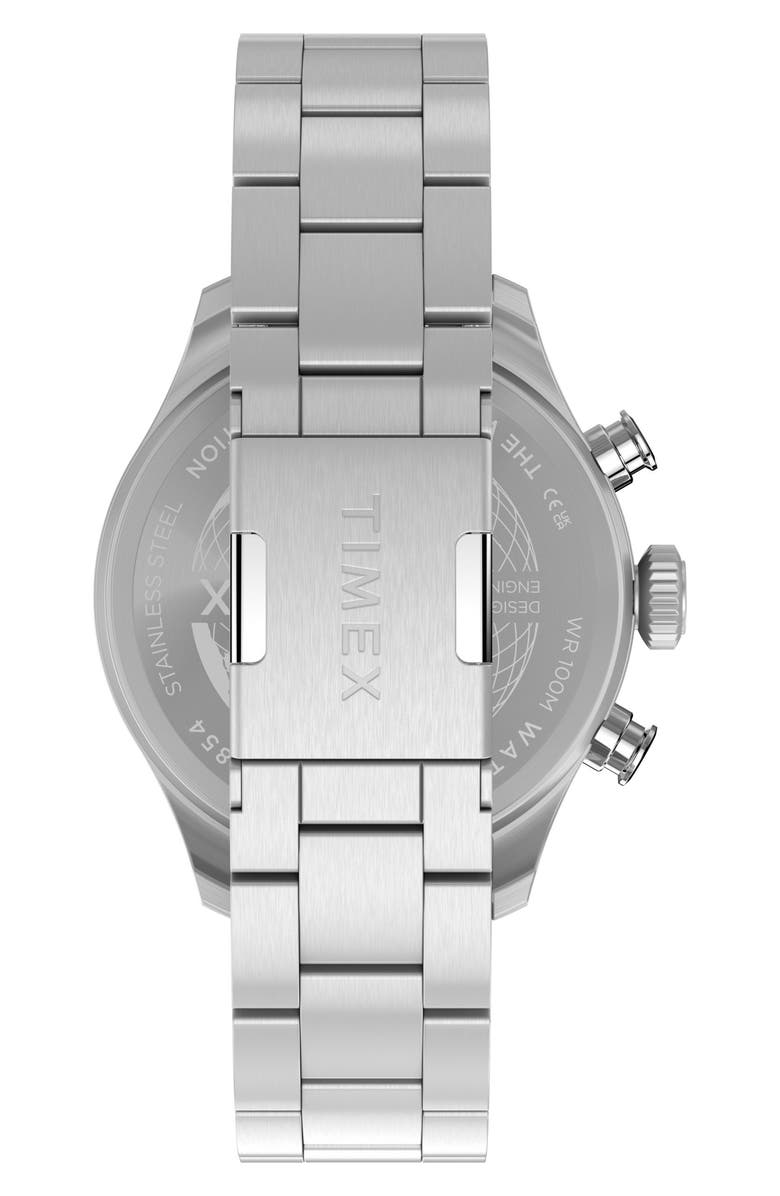 Timex<sup>®</sup> Waterbury Ace Fly-Back Bracelet Watch, Alternate, color, Silver-Tone