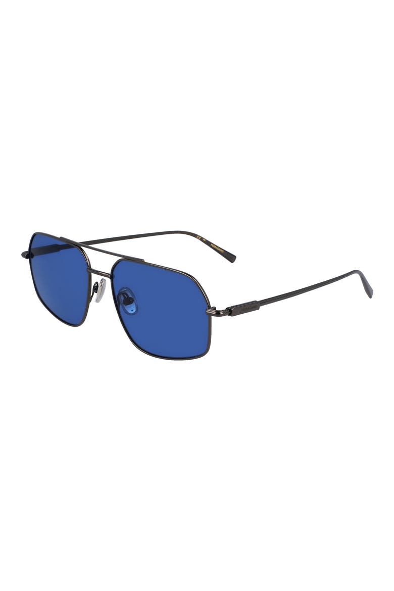 Prisma 58mm Navigator Sunglasses, Alternate, color, DARK GUNMETAL/ BLUE