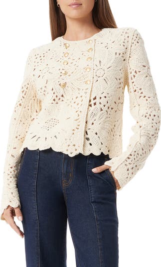 Sam Edelman Fiona Double Breasted Open Stitch Cardigan