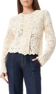 Sam Edelman Fiona Double Breasted Open Stitch Cardigan
