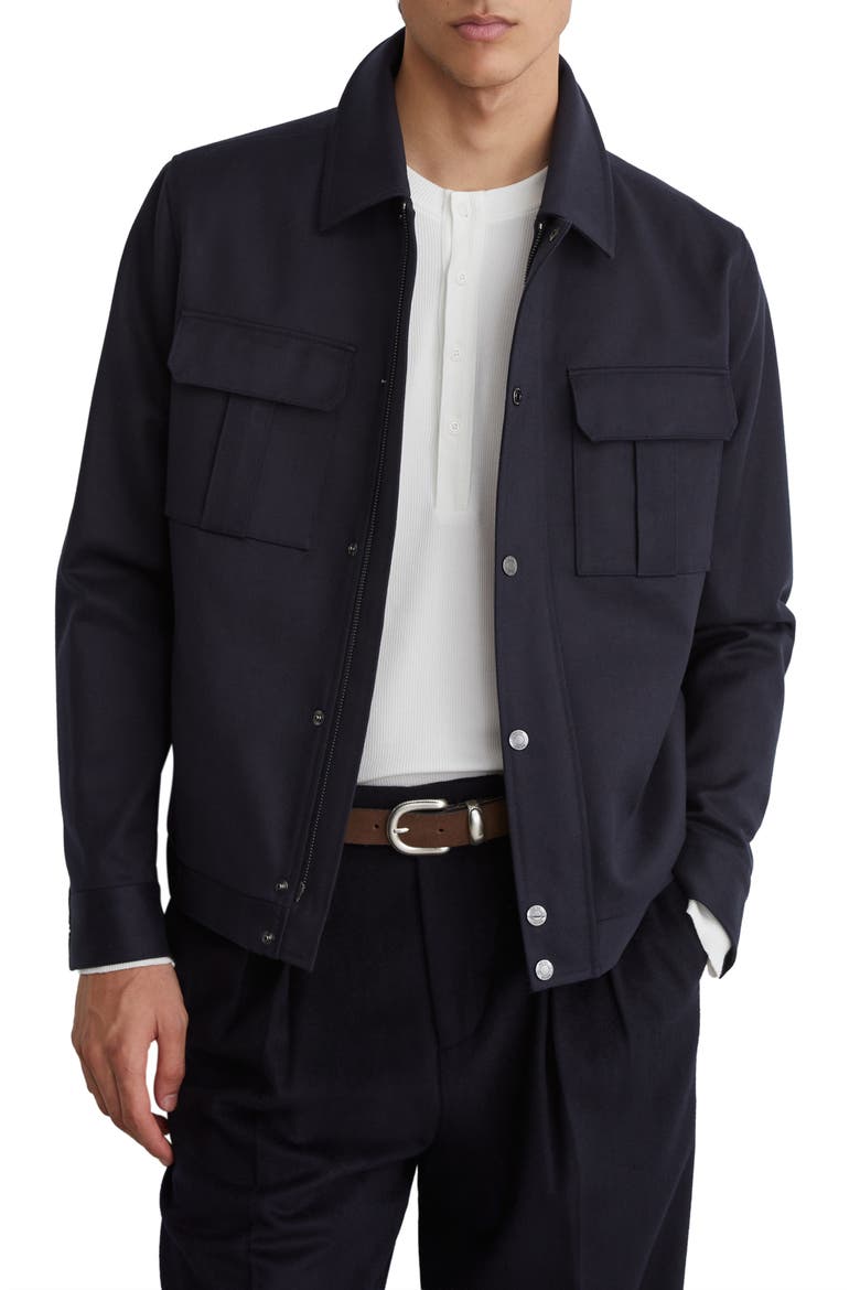 Americas Cotton & Lyocell Shirt Jacket, Main, color, NAVY