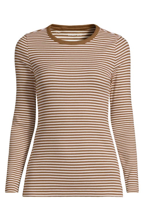 Lands' End Cotton Rib T-shirt In Brown