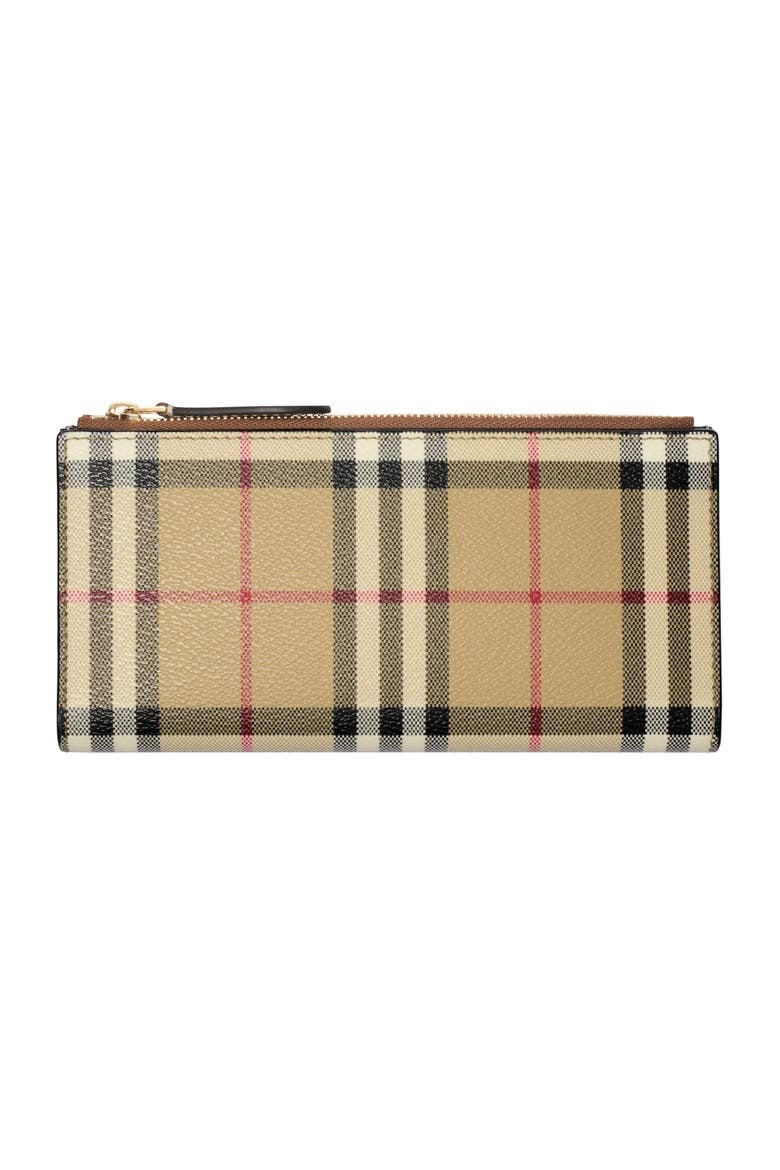 Large Check Bifold Wallet, Main, color, Archive beige/briar brown