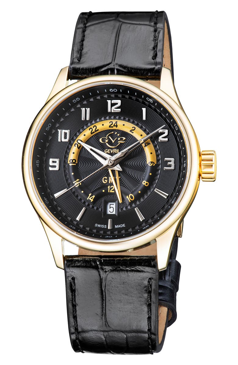GEVRIL Men's Giromondo Swiss Quartz Watch, 42mm, Main, color, Black